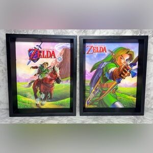 Set of Zelda Wall Art Decor 9.25" x 11.25" 3D Lenticular 8" x 10" Shadowbox